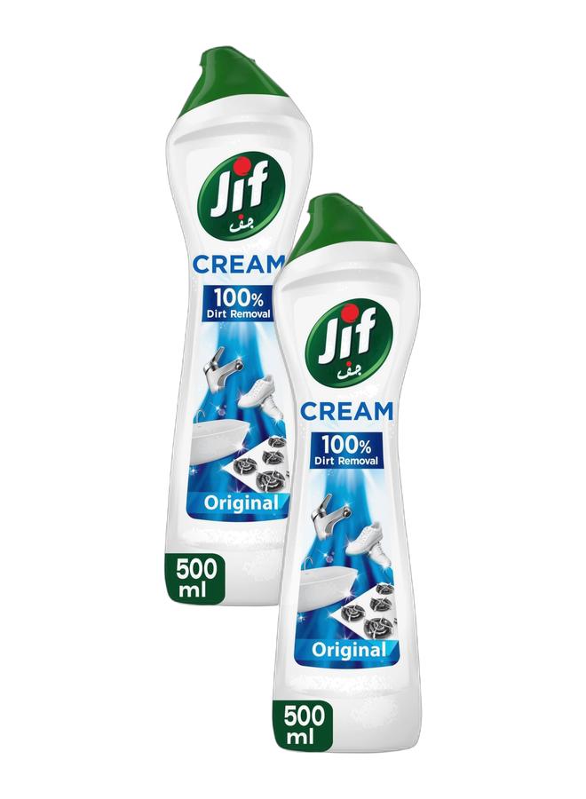 Jif منظف كريم متعدد الاستخدامات أصلي 100% إزالة الأوساخ 500 مل، عبوة من 2 - Image 1